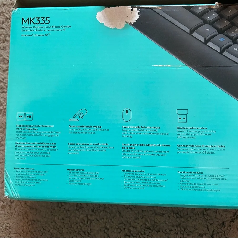 NEW Logitech MK335 Wireless Keyboard and Mouse Combo
